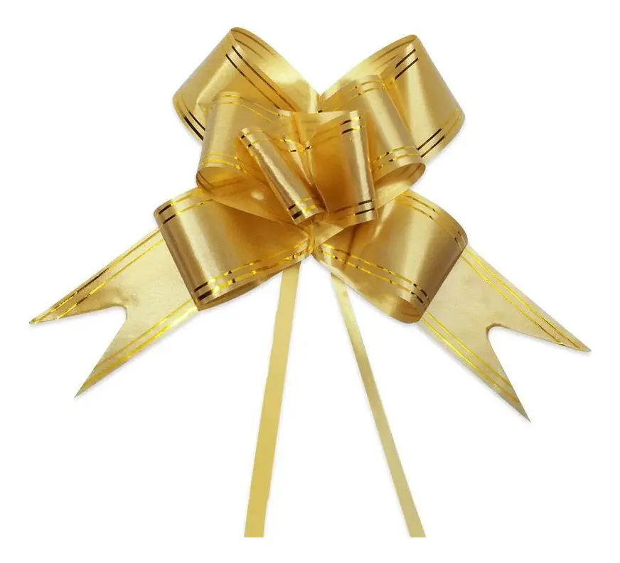 Laço fácil com fio dourado tamanho 50x76cm